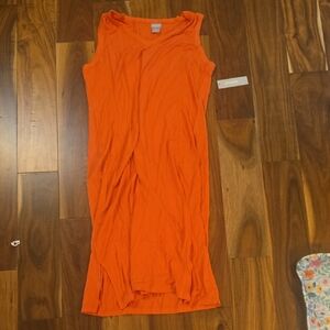Sleeveless Orange Maxi Dress